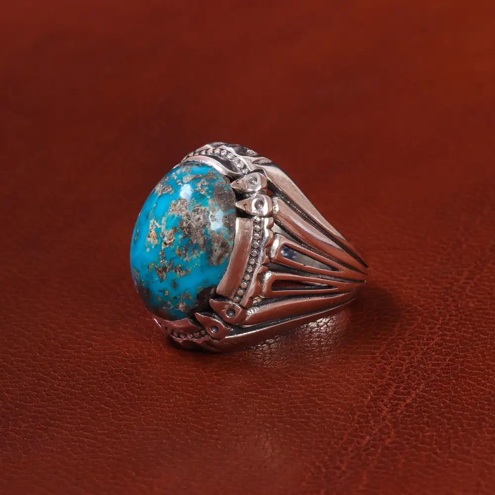 انگشتر فیروزه شجری مردانه کد 19721