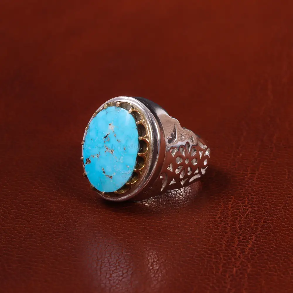 انگشتر فیروزه شجری مردانه کد 19743