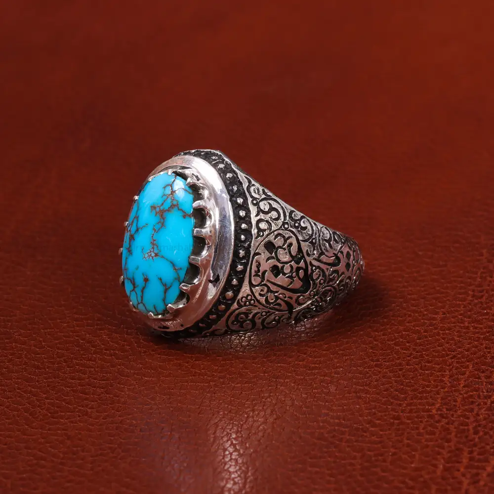انگشتر فیروزه شجری مردانه کد 19828