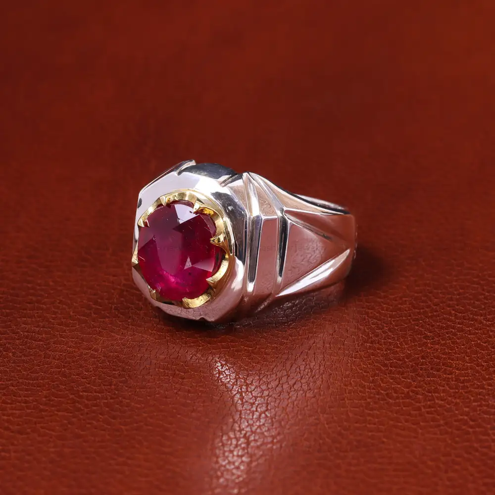 انگشتر یاقوت سرخ مردانه کد 19841