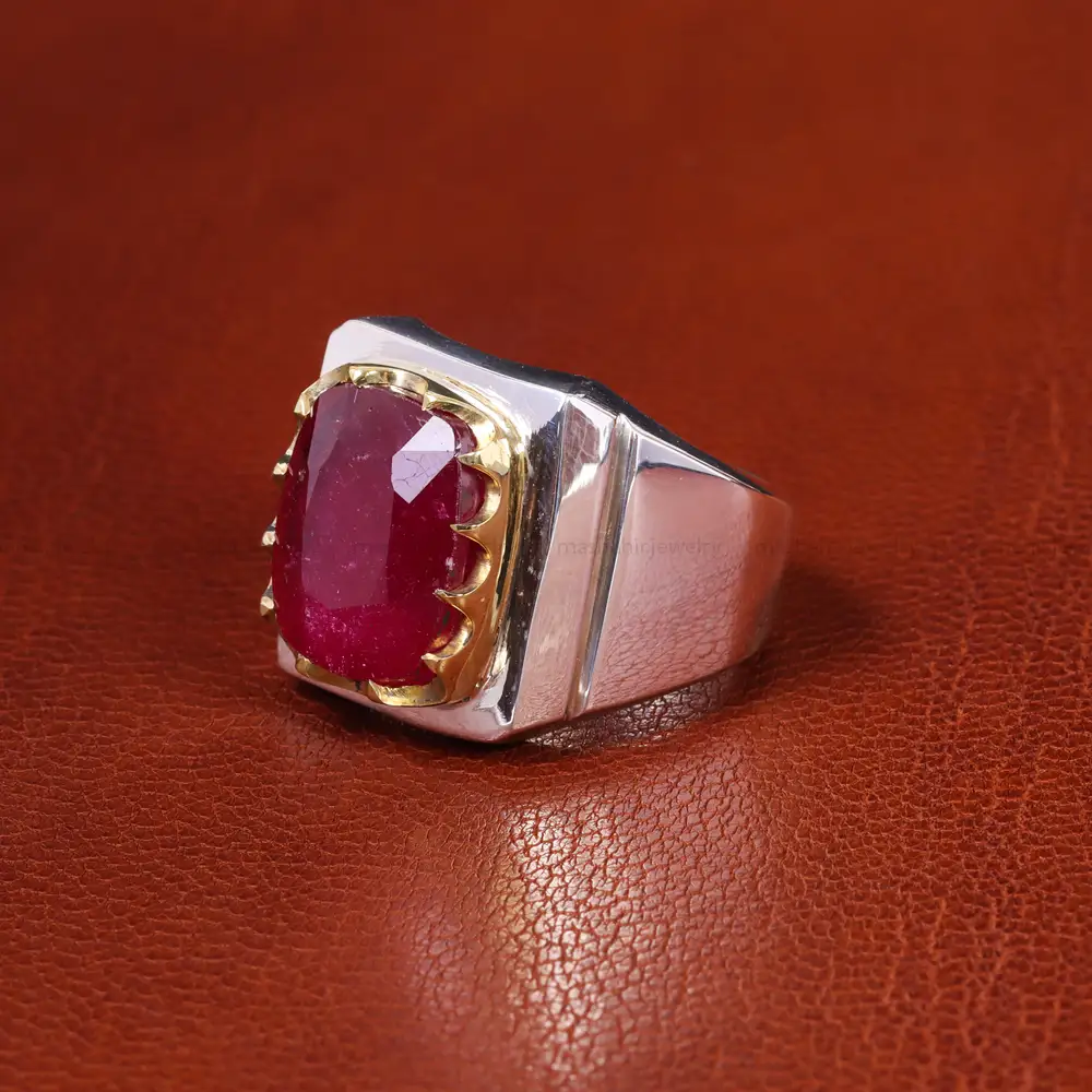 انگشتر یاقوت سرخ مردانه کد 19842