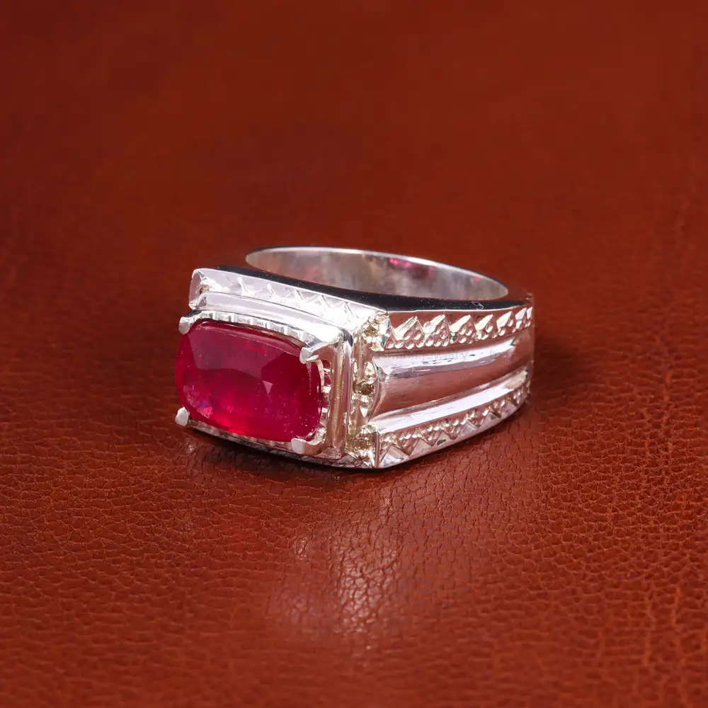 انگشتر یاقوت سرخ مردانه کد 19846