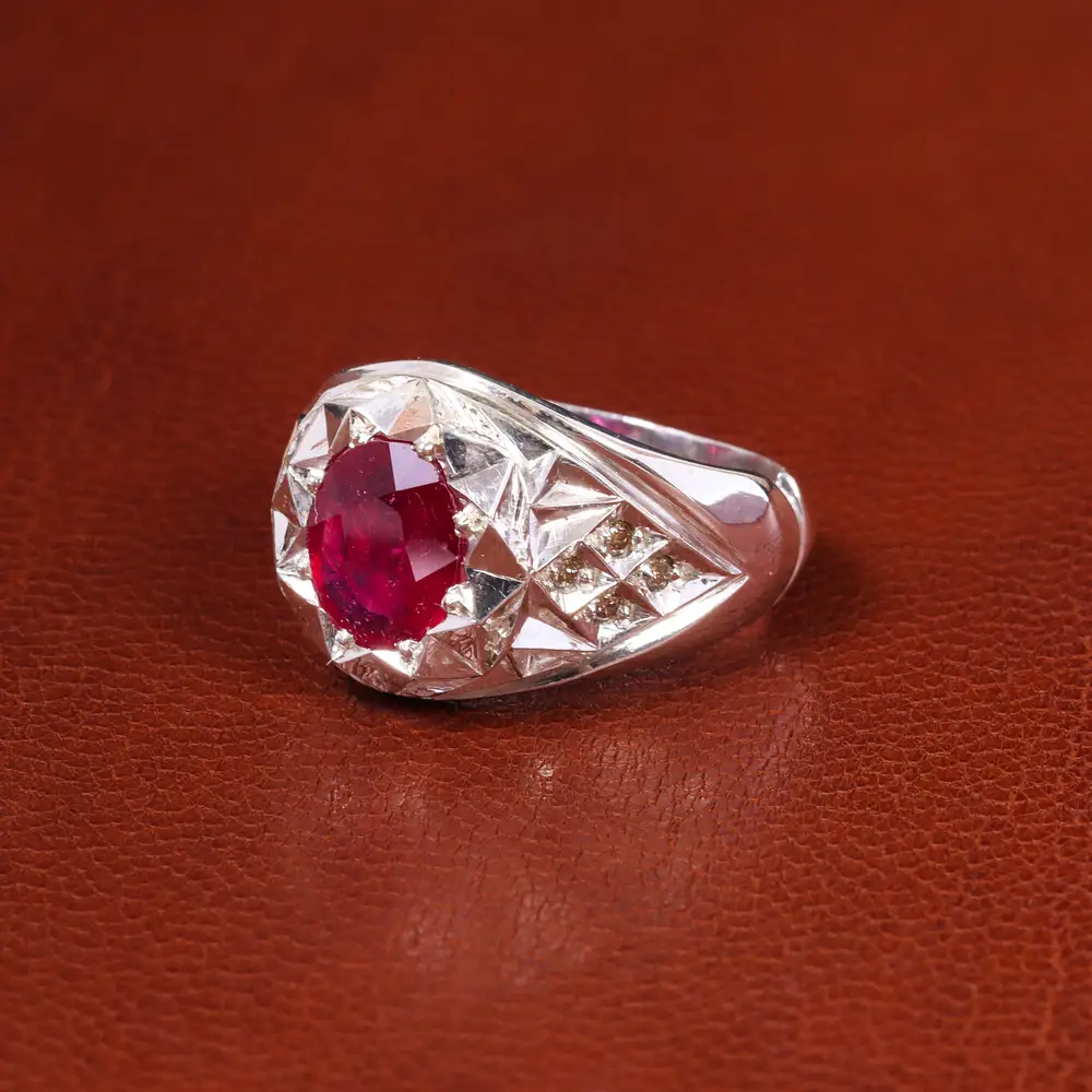 انگشتر یاقوت سرخ مردانه کد 19847