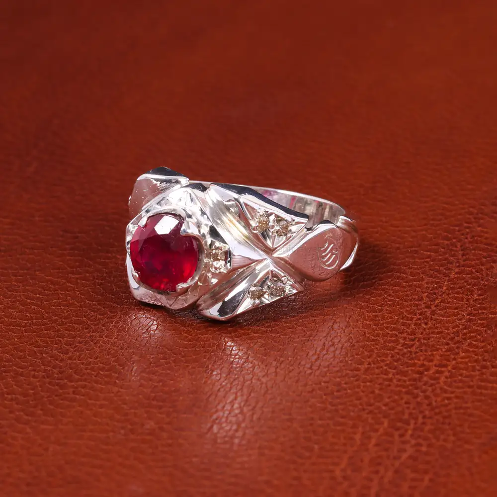 انگشتر یاقوت سرخ مردانه کد 19848