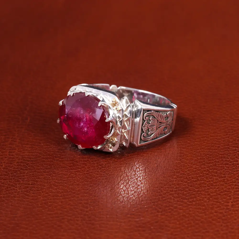 انگشتر یاقوت سرخ مردانه کد 19850