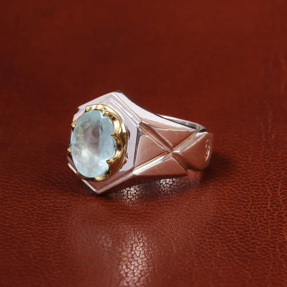 انگشتر آکوامارین مردانه کد 19860