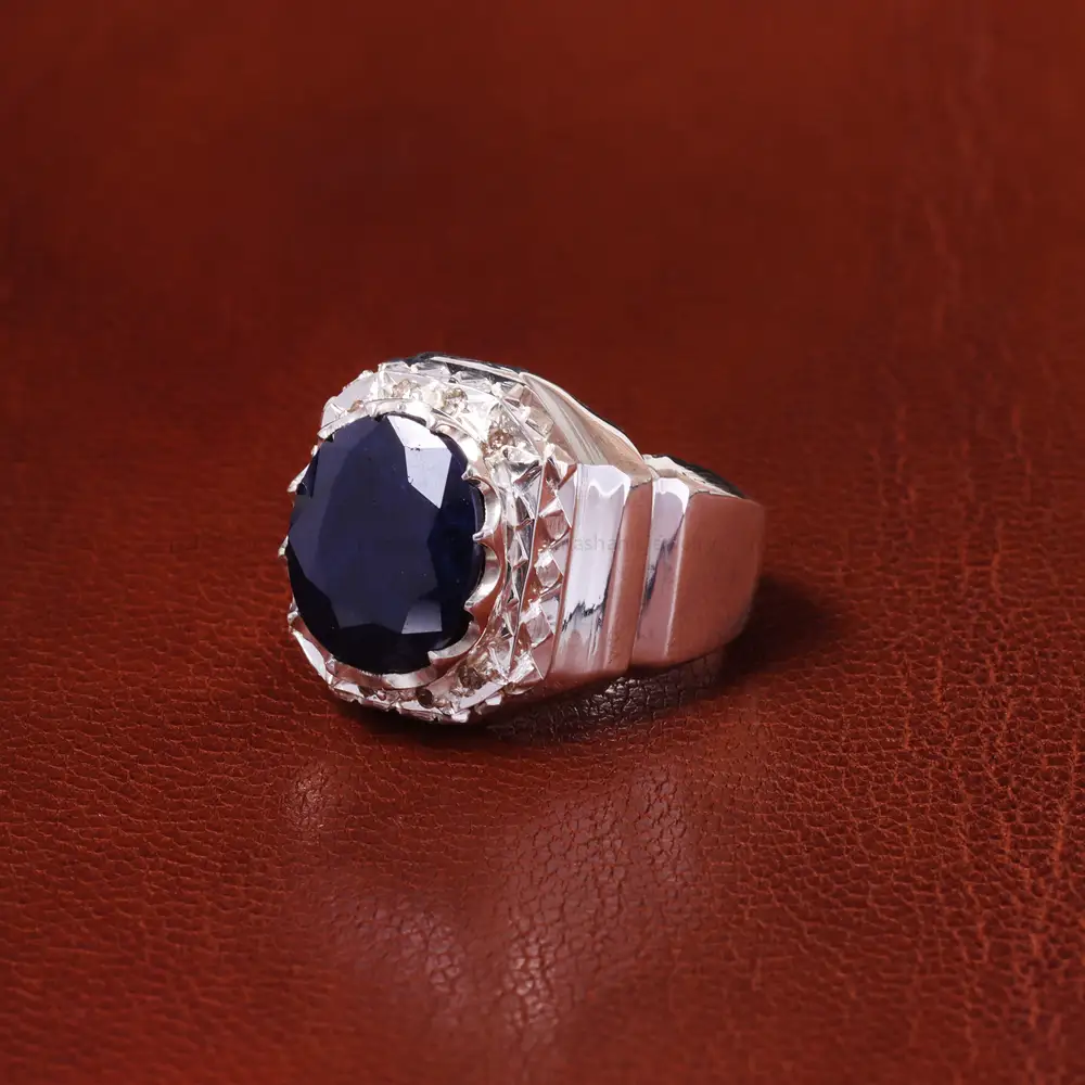 انگشتر یاقوت کبود مردانه کد 19873