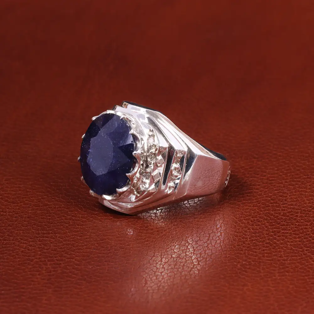 انگشتر یاقوت کبود مردانه کد 19876