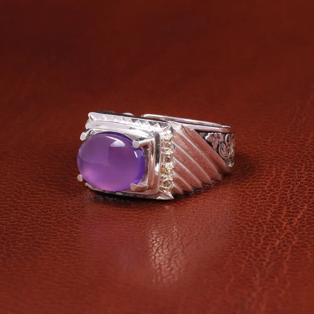 انگشتر عقیق سوسنی مردانه کد 19882