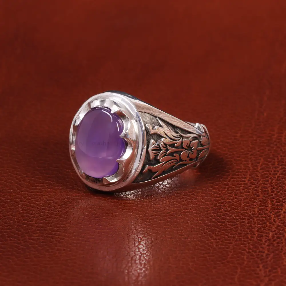 انگشتر عقیق سوسنی مردانه کد 19886