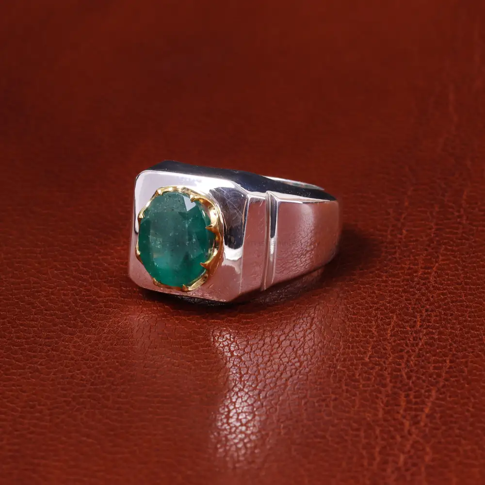 انگشتر زمرد مردانه کد 19899