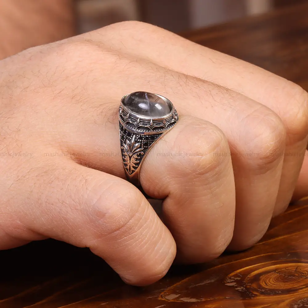 انگشتر دُر نجف مردانه کد 19399