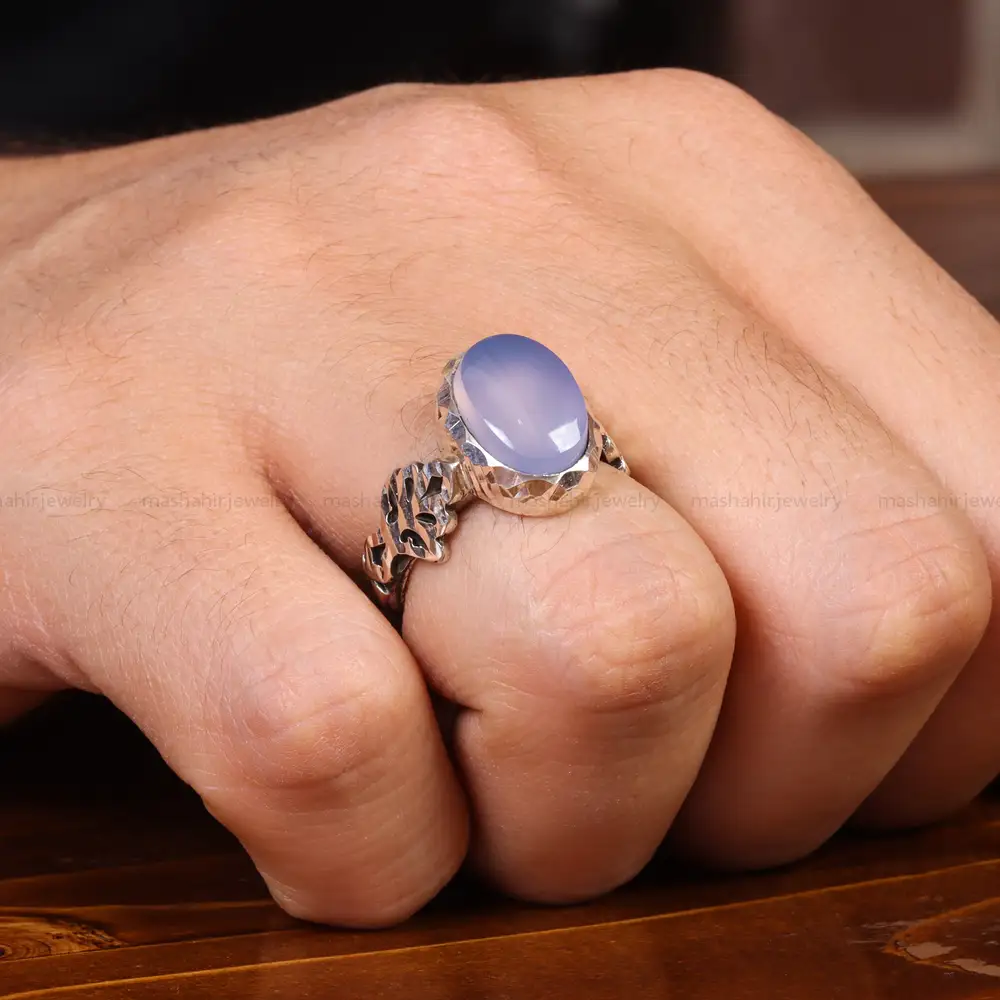انگشتر عقیق سوسنی مردانه کد 19687