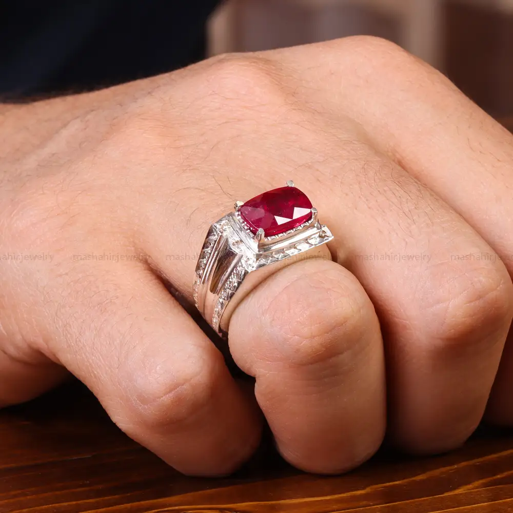 انگشتر یاقوت سرخ مردانه کد 19846