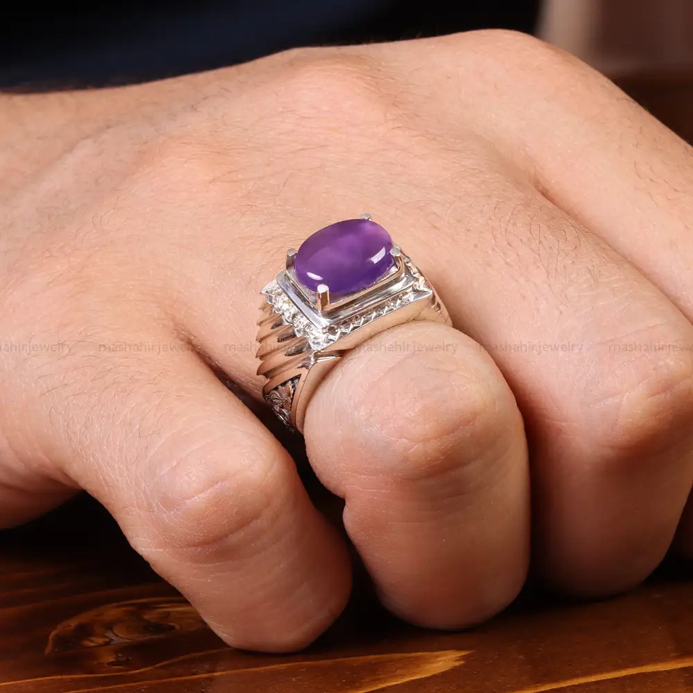 انگشتر عقیق سوسنی مردانه کد 19882