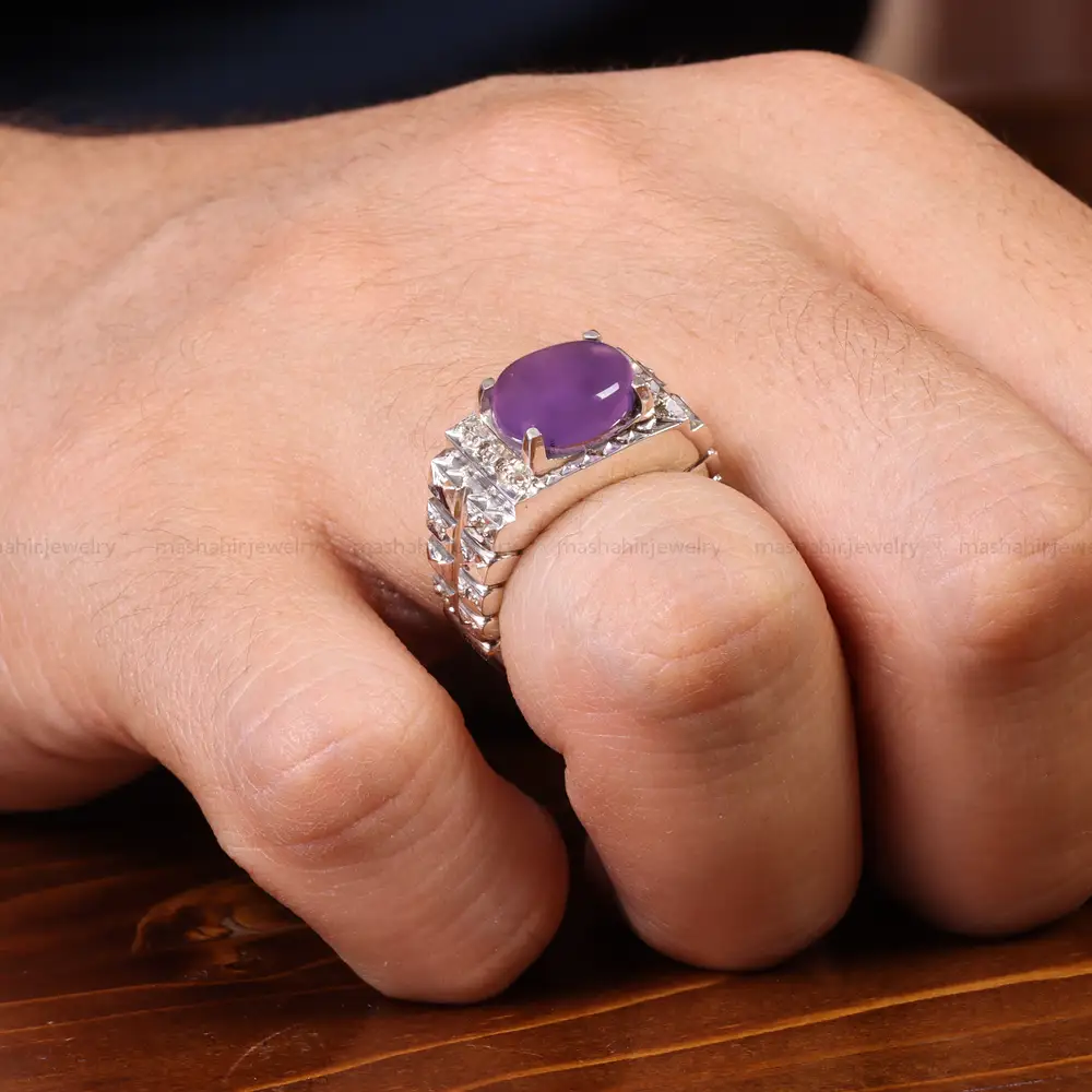 انگشتر عقیق سوسنی مردانه کد 19887