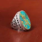 انگشتر فیروزه شجری مردانه کد 17234