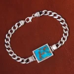 دستبند فیروزه مردانه کد 17239