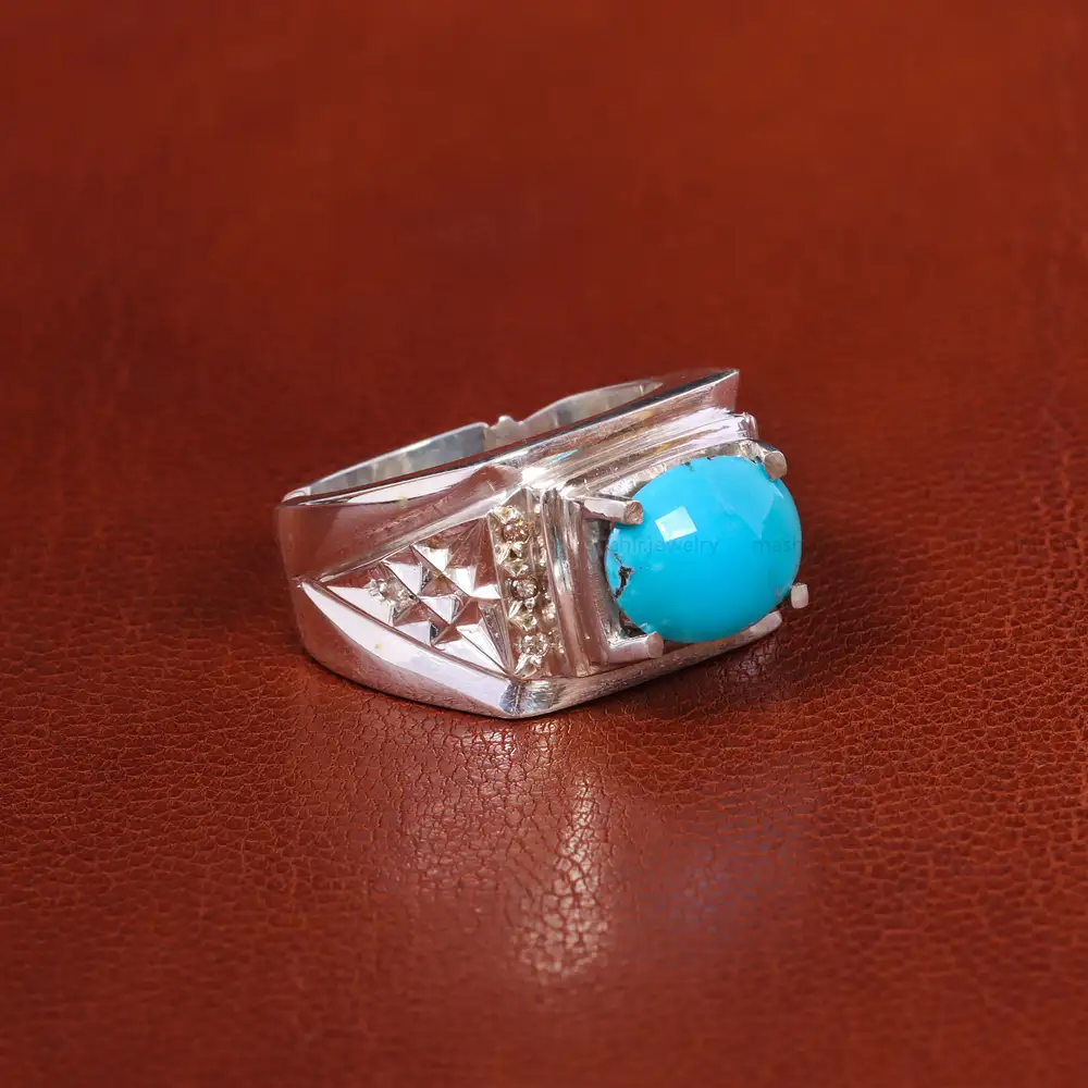 انگشتر فيروزه عجمی مردانه کد 19791