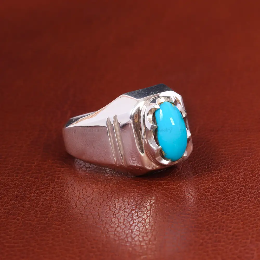 انگشتر فيروزه عجمی مردانه کد 19913