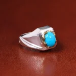 انگشتر فيروزه عجمی مردانه کد 19917