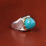 انگشتر فیروزه شجری مردانه کد 19922