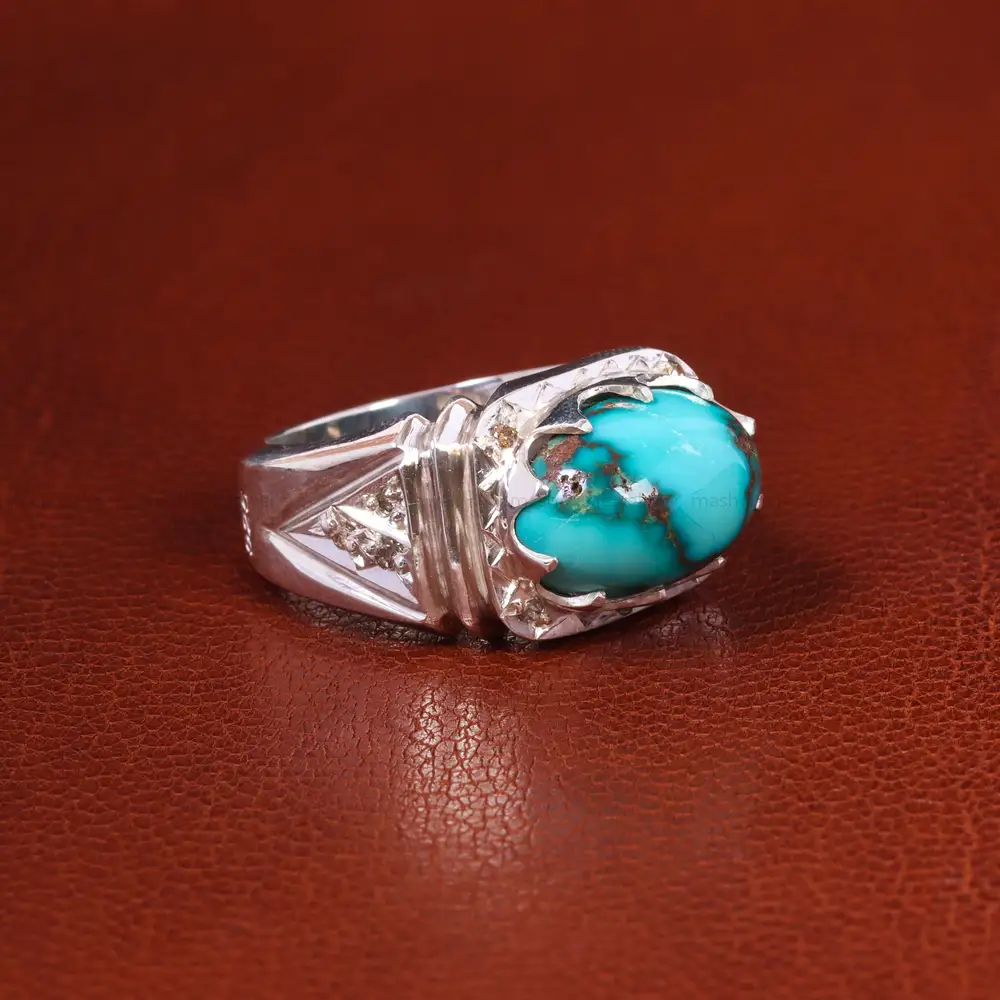 انگشتر فیروزه شجری مردانه کد 19927