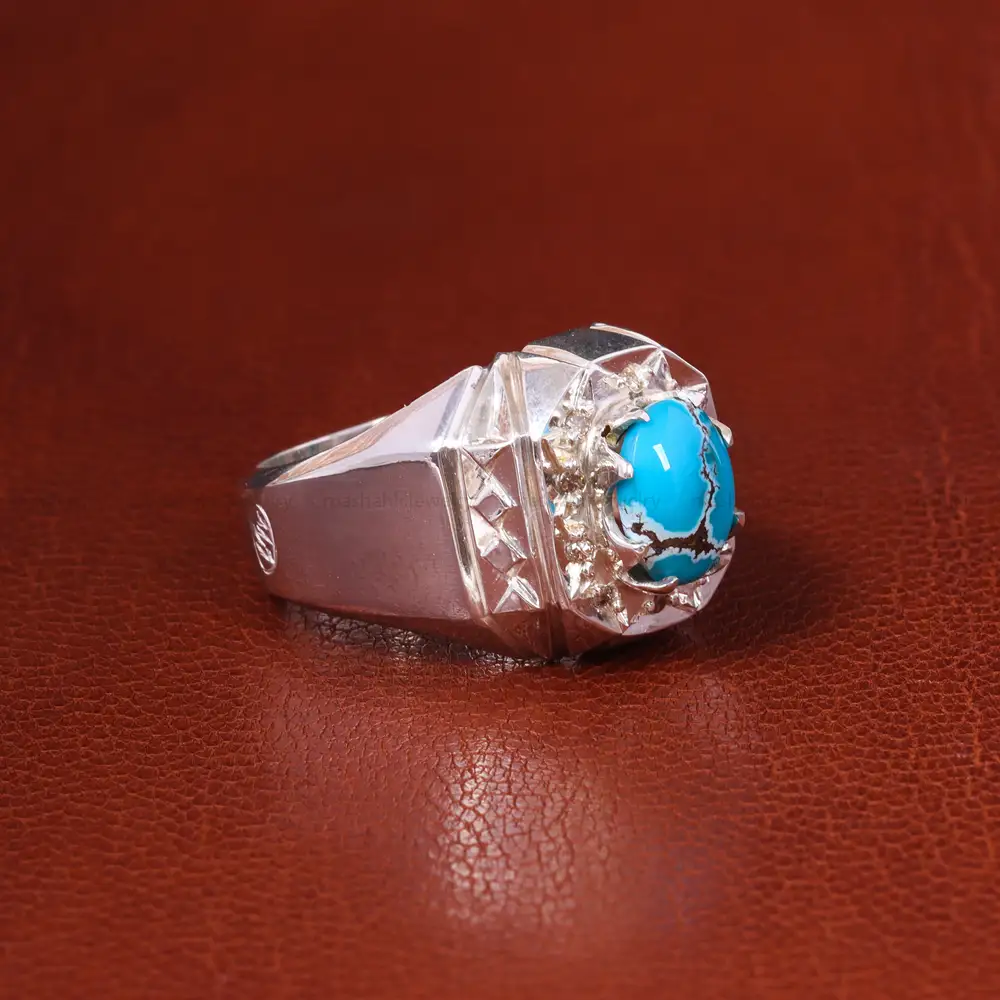 انگشتر فیروزه شجری مردانه کد 19931