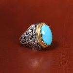 انگشتر فيروزه عجمی مردانه کد 19947