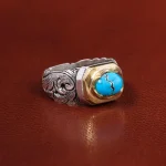 انگشتر فیروزه شجری مردانه کد 19954