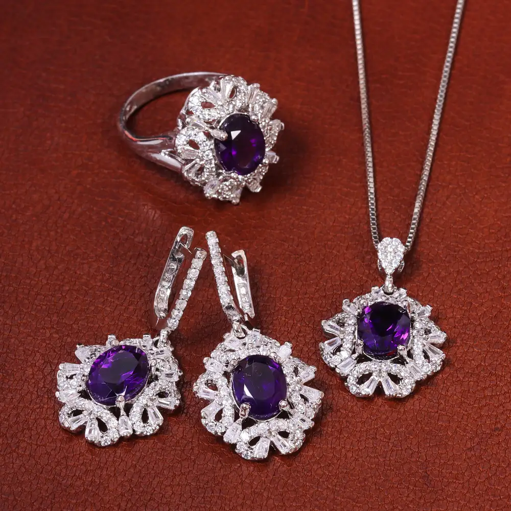 نیم ست آمیتیست زنانه کد 20042