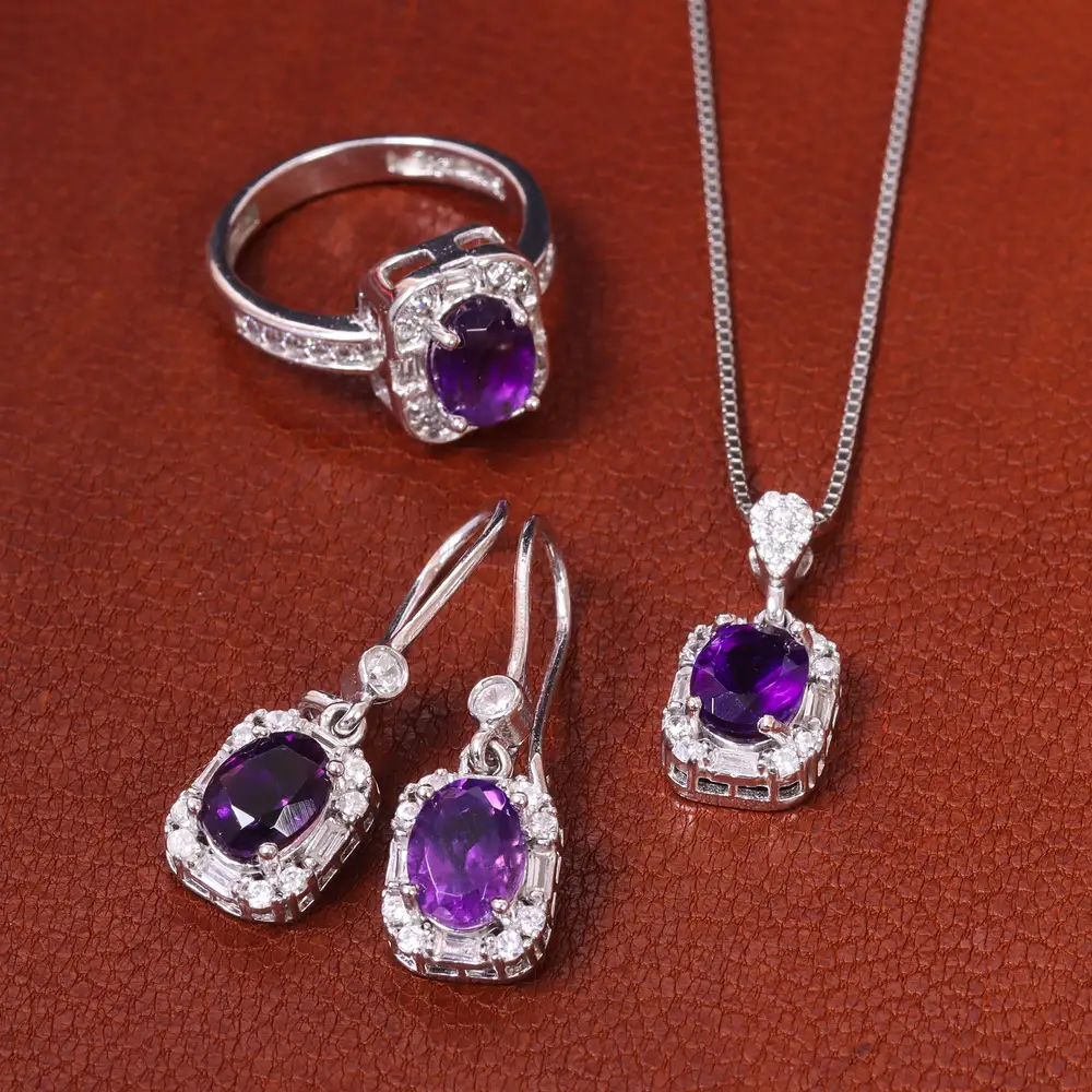 نیم ست آمیتیست زنانه کد 20043