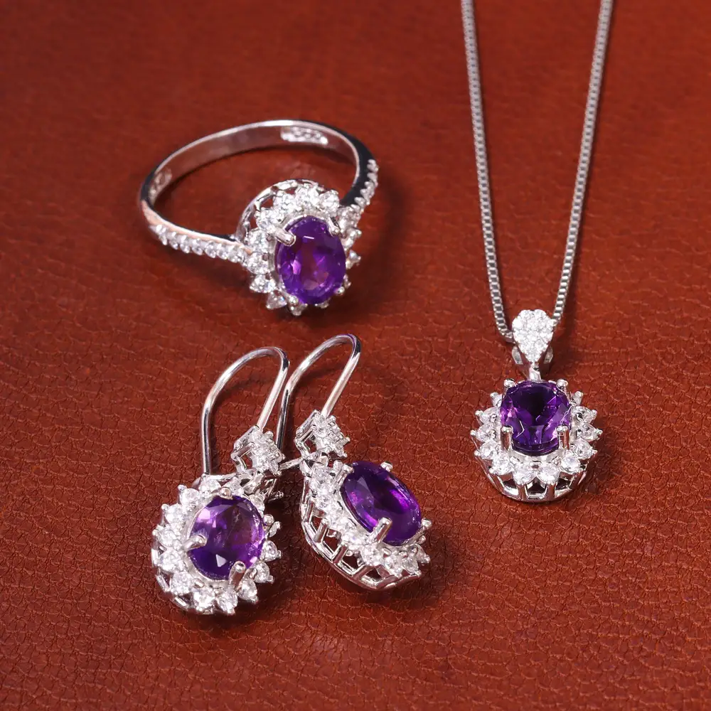 نیم ست آمیتیست زنانه کد 20045