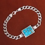 دستبند فیروزه مردانه کد 20051