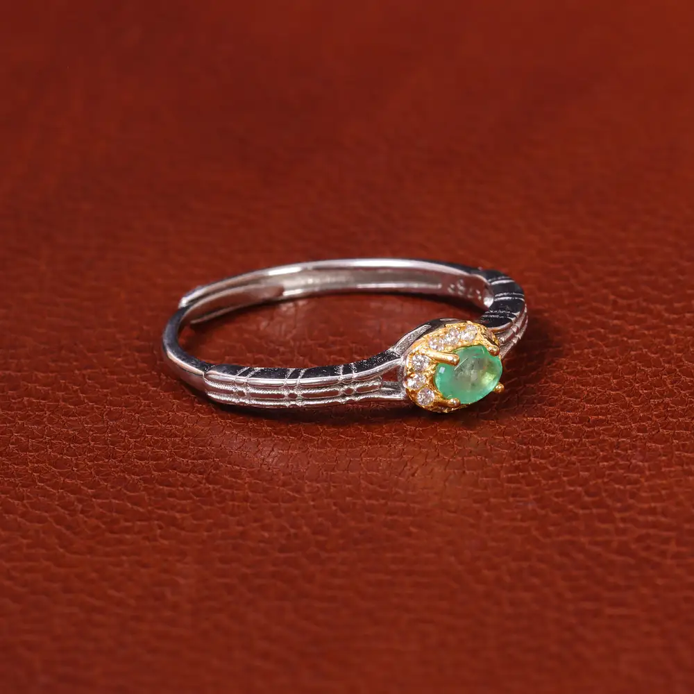 انگشتر زمرد زنانه کد 20054