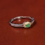 انگشتر زمرد زنانه کد 20056