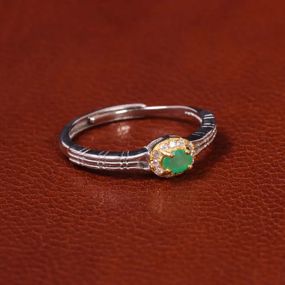 انگشتر زمرد زنانه کد 20056