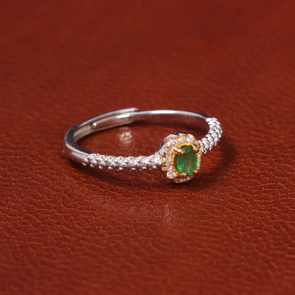 انگشتر زمرد زنانه کد 20062