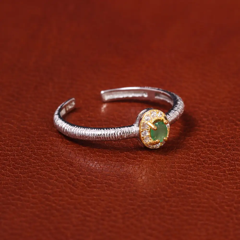 انگشتر زمرد زنانه کد 20063