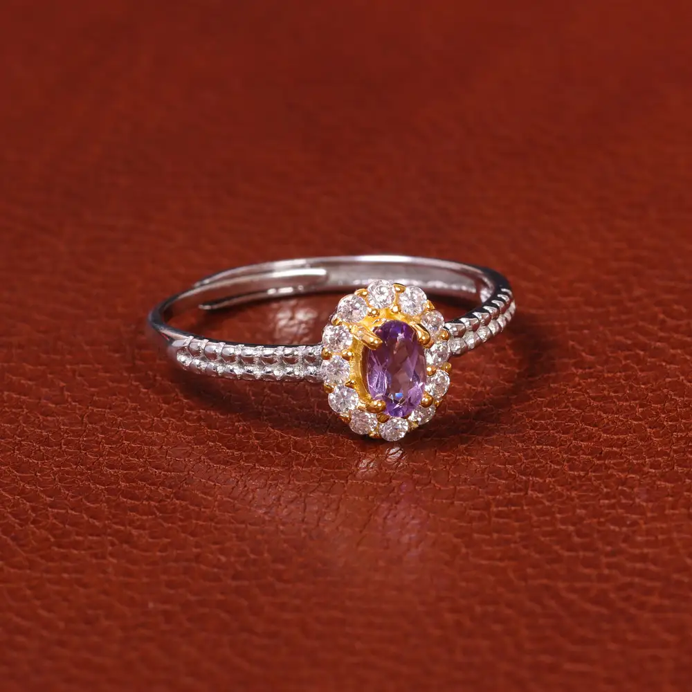 انگشتر آمیتیست زنانه کد 20100