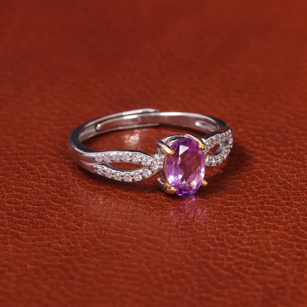 انگشتر آمیتیست زنانه کد 20103