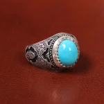 انگشتر فيروزه عجمی مردانه کد 200181