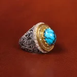 انگشتر فیروزه شجری مردانه کد 20183