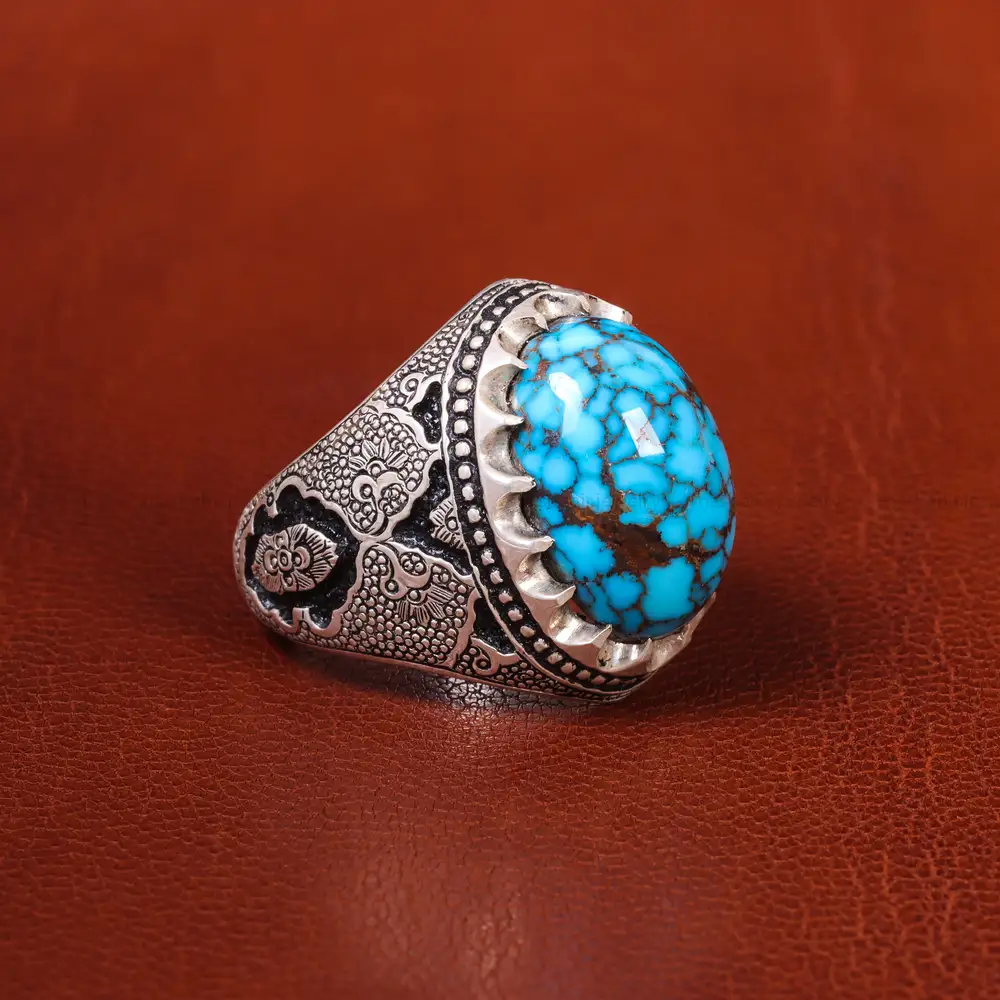 انگشتر فیروزه شجری مردانه کد 20187