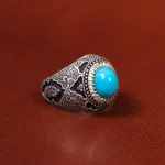انگشتر فيروزه عجمی مردانه کد 20196