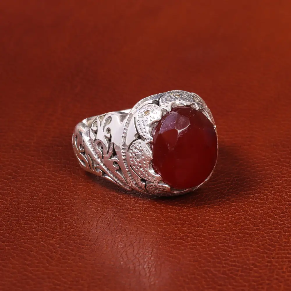 انگشتر یاقوت سرخ مردانه کد 20204