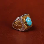 انگشتر فیروزه شجری مردانه کد 20316