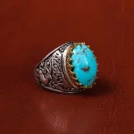 انگشتر فیروزه شجری مردانه کد 20324