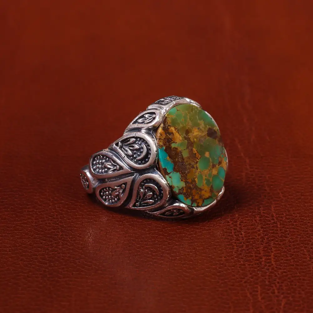 انگشتر فیروزه شجری مردانه کد 20326