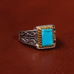 انگشتر فیروزه شجری مردانه کد 20347